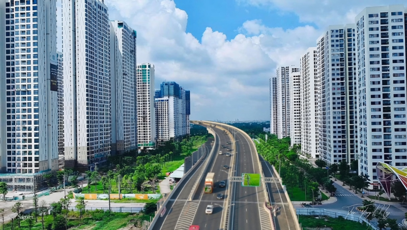 Phối cảnh đường Vành đai 3 đi qua Vinhomes Grand Park